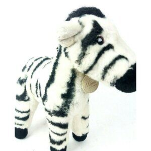 Soft Zebra Plush Animal Aurora Miyoni Stuffed Plushy Lovey 9" White Black